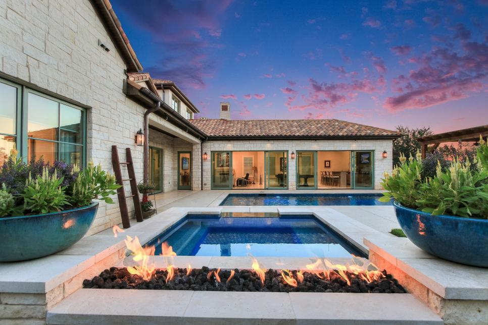 Phoenix swimming pool fire pit