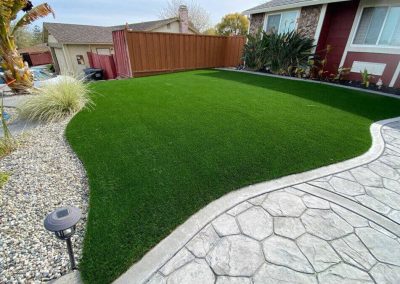 artificial turf and green grass